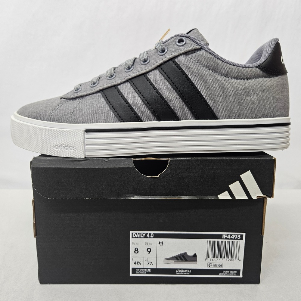 Adidas Daily 4.0 Casual Athletic Shoes IF4493‎ Gray Black White Men's Size 8